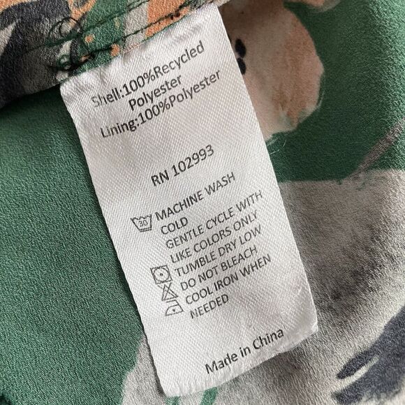 MARISSA WEBB Top Womens 0 Cutout Floral Peplum Green Orange Open Back - Picture 11 of 13